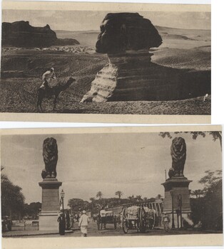 Two postcards on a white background.