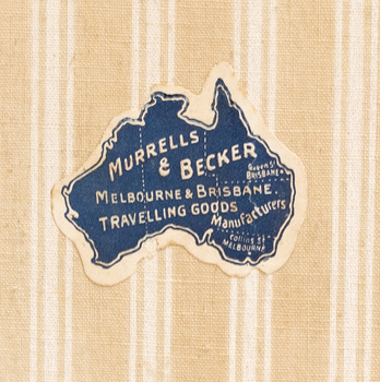 Manufacturer's logo showing map of Australia with manufacturer's details inside the map
