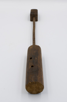 Soldering iron with base of handle in view