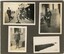 Four black and white photos: two individual photos of Dr Murphy in Geelong College uniform; one with a group of other schoolboys; and one of Geelong seascape.
