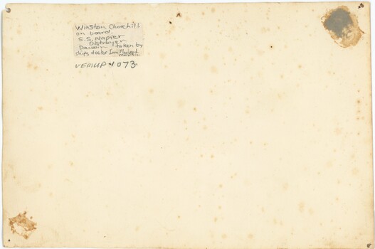 Back of photograph showing written information about this photograph which was taken by Dr I S Macleod Murphy