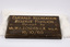 Front of plaque commemorating the opening of Emerald Recreation Reserve Pavilion by Mr Borthwick on 16/10/65