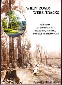 Front cover showing title details and sepia photograph of people (two girls in foreground) walking along a bush track.