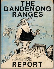 Front cover cartoon drawing of a man having just cut down a tree and a horrified bird with nowhere to lay its egg.