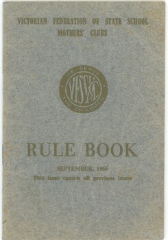 Front cover of the Rule Book, featuring the title, logo, and publication date.