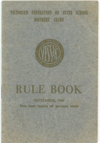 Front cover of the Rule Book, featuring the title, logo, and publication date.