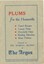 A recipe book's rear cover featuring printing information and an advertisement.
