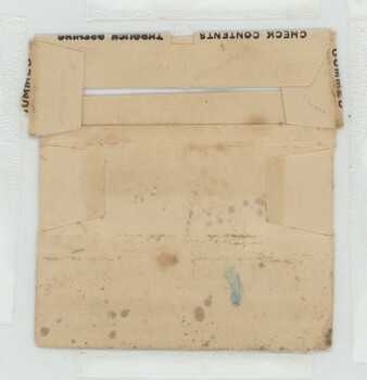 Back of packet of Boomerang Cigarette papers opened out.