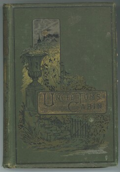 Book cover depicting garden entry with a wooden gate, stone wall and a large urn