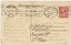 Back of postcard showing hand-written message, address of recipient, and postmarks.