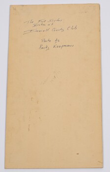 Descriptive text on rear of photograph The Five Sisters Birches at the Emerald Country Club