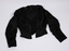 Front view of black bodice laid flat