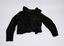 Back view of black bodice laid flat