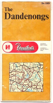 Front of fold-out map of the Dandenongs showing the number and the publisher's name.