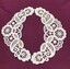 Front view of two halves of lace collar