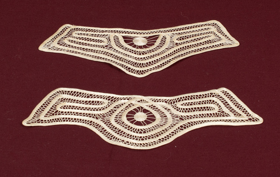 Other side of matching lace cuffs - one cuff has a more rounded end.
