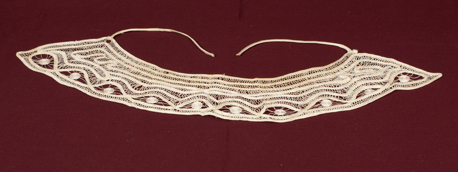 Other side of lace collar with matching ties.