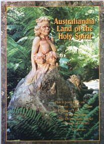 Front cover of booklet depicting title and author details and color photograph of ceramic sculpture of Aboriginal woman and two children