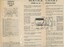 Back of trifold service brochure for petrol iron detailing a service chart and parts and price list.