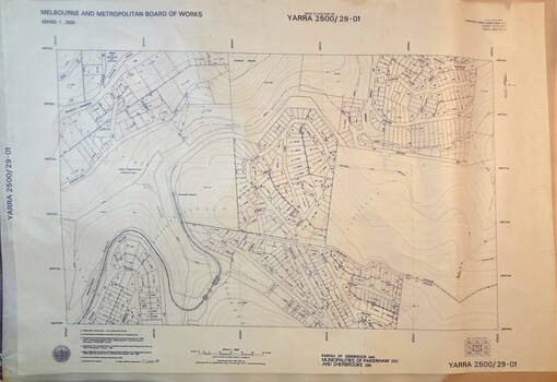 Transparency copy of topographical map featuring Emerald, Vic.
