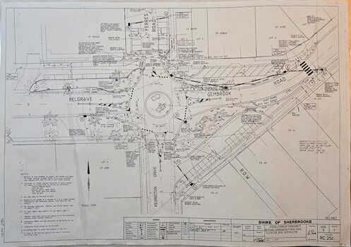 Roundabout at intersection of Belgrave-Gembrook Rd., and Kilvington Dve., Emerald, drawn 1988 - surveyors  map