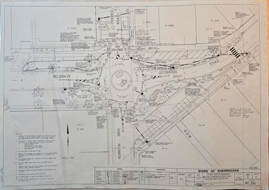 Roundabout at intersection of Belgrave-Gembrook Rd., and Kilvington Dve., Emerald, drawn 1988 - surveyors  map