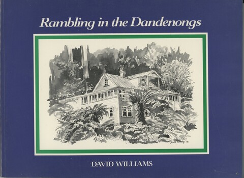 Front cover showing book title and author and black and white sketch of an historic house