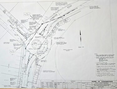 Roundabout at intersection of Belgrave-Gembrook Rd., and Emerald Monbulk Rd., Emerald, drawn 1989 - surveyors  map