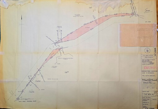 Image of Part of Crown allotments 106E and 106G2, survey map of Wellington Rd., near Magpie Rd. 1972