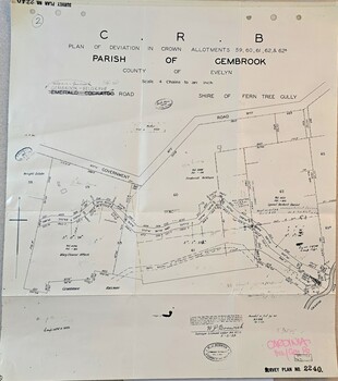 Alterations to allotments 59, 60, 61,62 & 62A for the formation of Belgrave-Gembrook Rd., 1929