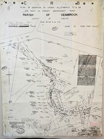 Plan of Deviation in Crown Allotments 57 & 58, Belgrave-Gembrook Rd., near Wright Rd. 1929