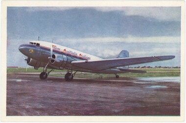 Side view of TAA airline on tarmac