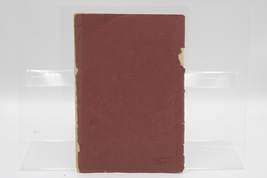 Back cover of booklet with printer details in bottom right