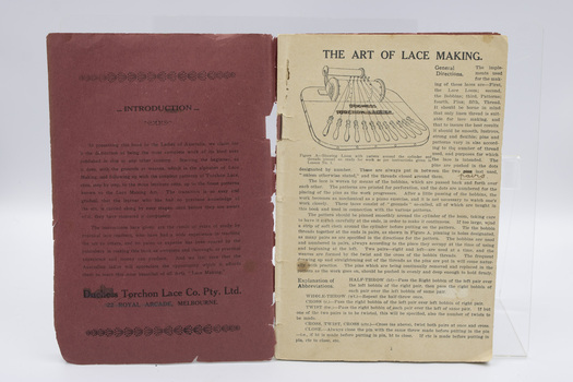 Inside front cover of booklet with text on both sides