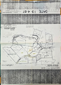Legal Documents and Map relative to action between M & D Morgan and R Woodward property adjacent to Belgrave-Genbrook Rd., Emerald 1984