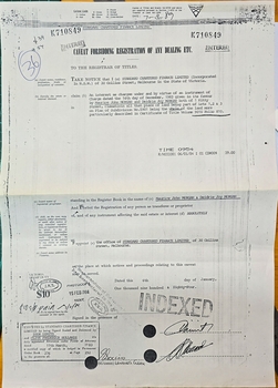 Legal Documents and Map relative to action between M & D Morgan and R Woodward property adjacent to Belgrave-Genbrook Rd., Emerald 1984