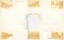 Paper with scattered pencil and pen annotation, with artifacts from adhesive and the center missing.