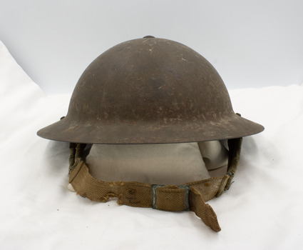 WW2 Soldiers tin Helmet, belonging to Dr. Muirphy