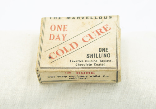 Front cover of Rocke & Tompsitt one day cold cure tablet box
