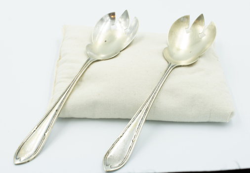 Pair of silver plated Nickel plated serving spoons