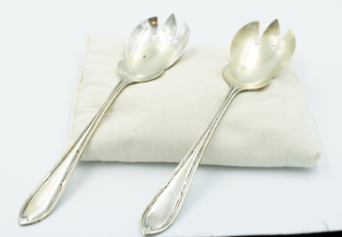 Pair of silver plated Nickel plated serving spoons