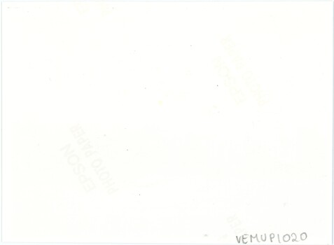 The reverse of a modern printed photograph, with a handwritten accession number and printed Epson Photo Paper logos.