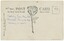 The reverse of a postcard, with a large rose and annotations handwritten in pen.