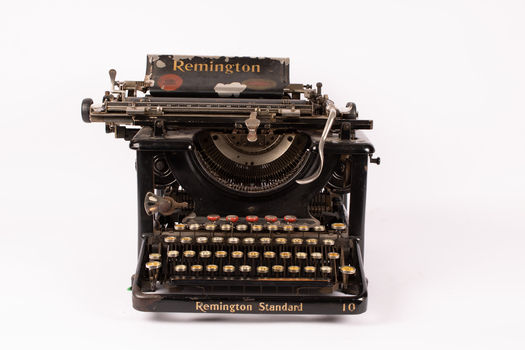 Front view of Remington typewriter