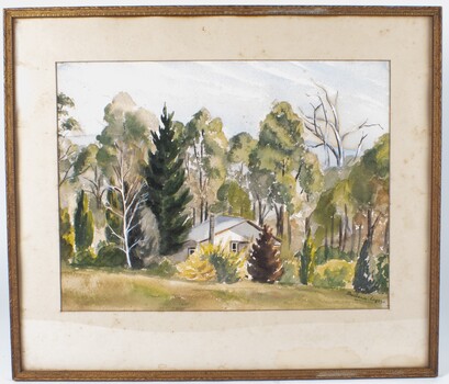 Water colour painting in wooden frame