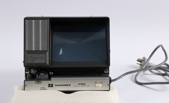 Front view of movie editor with power cord