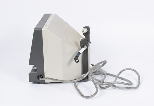 Side view of movie editor with power cord
