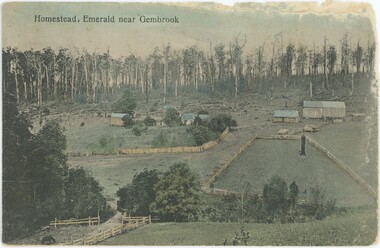 The image-side of a postcard, with an artificially hand-coloured photograph.