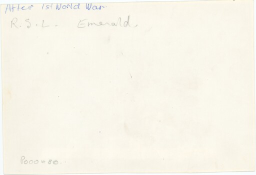 Back of photographic print showing handwritten information