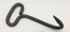 A large iron hook with a handle at the top of its shank.